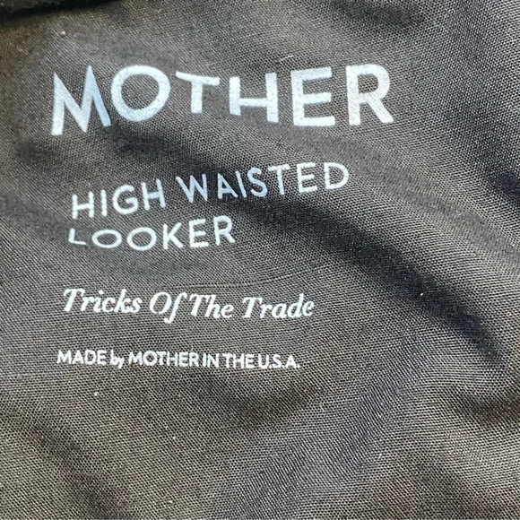 Mother High Waisted Looker in Tricks Of The Trade Black Faux Suede - 28